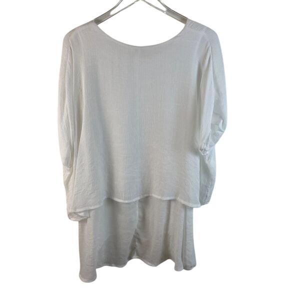 Off White Cuffed Layered Tunic Top by Umgee Size Small - Picture 8 of 10